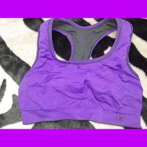 Purple & Gray Reversible Sports Bra Champion